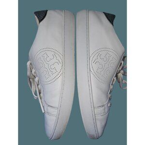 Tory Burch Leather Leigh T Logo Off White Sneakers Women Size 11M
